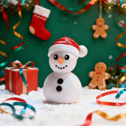 Christmas Snowman Figurines Cute Finger Statue Sculpture Decorations Indoor Cartoon Snowman Ornaments Christmas Desktop Decor Winter Tabletop Statue for Xmas Party Home Decoration