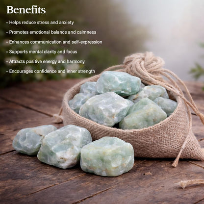 Crocon 1/4 LB Aquamarine Rough Bulk Natural Stone Raw Gemstone Tumbling Cabbing PolishingMining Chakra Balancing Reiki Healing Good Luck Home Office Decor