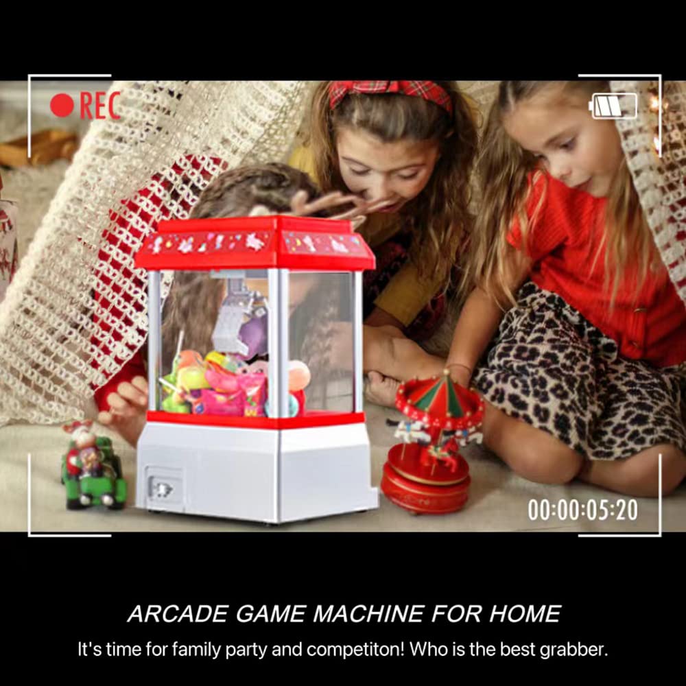 Claw Machine for Kids Toy Mini Arcade Machine Candy Grabber Prize Dispenser Vending Machine Arcade Game Machines for Home Party Christmas Birthday Gifts Cool Girl Toys
