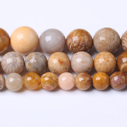 60PCS 6MM Natural Coral Jade Stone Beads Energy Healing Beads for DIY Jewelry Bracelet Necklace Making for Jewelry Making15Inch