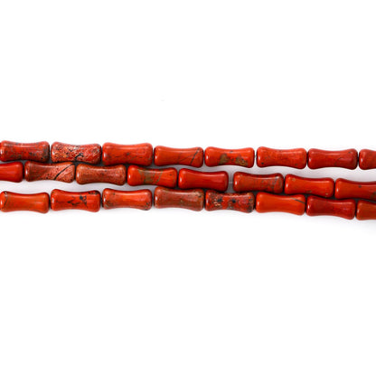5x12mm Natural Red Stone Bamboo Shape Gem Healing Energy Loose Spacer Beads for DIY Necklace Bracelet Earring