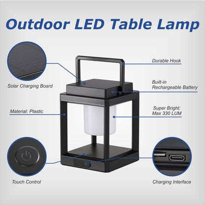Solar Lantern Outdoor Table Lamp: Portable Hanging LED Lights - Waterproof Decorative Lights for Patio Camping