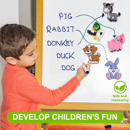 YUJUN 12PCS Fridge Magnets for Kids,Cute Vivid Farm Animals Refrigerator Magnets Toys for Fridge Baby Educational Present Full Back Magnetic Toddler Magnets