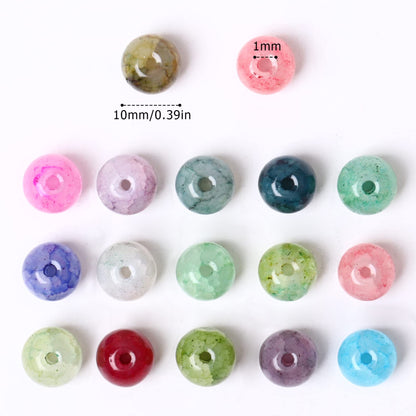 Cadikez 160PCS Natural Stone Beads 10MM Smooth Round Agate Gemstone Beads Spacer Beading Colorful Loose Beads Charms for DIY Bracelet Necklace Earrings Jewelry Making