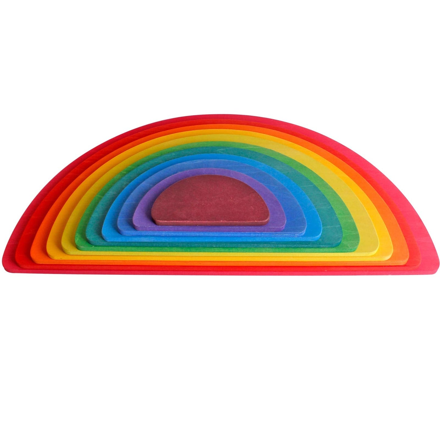 Dinhon 11Pcs Semicircle Stacking Toys Game Rainbow Stacker Wood Building Blocks Set for Kids Construction Building Toys Set Preschool Wooden Blocks for Boys Girl Colorful Learning Educational Toys
