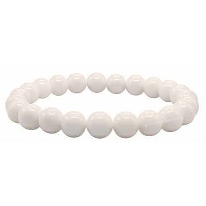 Amazing Gemstone Crystal Bracelet for Women Men's Gifts - Protection Healing Crystal Bracelet - 8mm Gemstone Beaded Stretchable Bracelet Pulseras Para Hombres Mujer Stocking Stuffers Mothers Day Gift (Mother of Pearl)