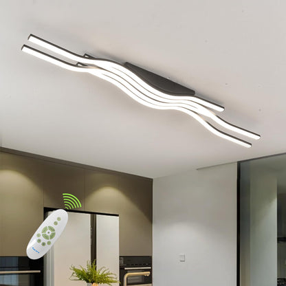 Guang Shuo Black Hallway Light Acrylic Modern LED Ceiling Light Fixtures Dimmable Close to Ceiling Lights for Bedroom Bathroom Kitchen Balcony Curved Creative Design Ceiling Lamps