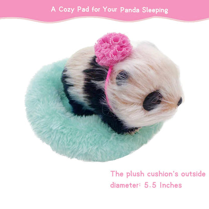 VOLOBE Silicone Panda, 5 Inches Soft Mini Realistic Animal Toy as Silicone Piglet Companion with Sleeping Pad Accessories for Kids Boy Girl Birthday (Panda)