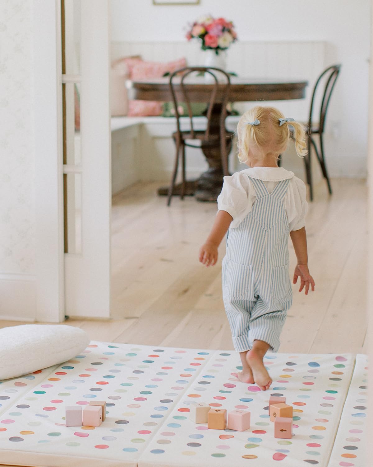 House of Noa Tumbling Baby Play Mat for Floor – Foldable Foam Playmat for Babies & Kids, Non-Toxic Wipeable Baby Mat | Dottie Gloria | 4' x 6'