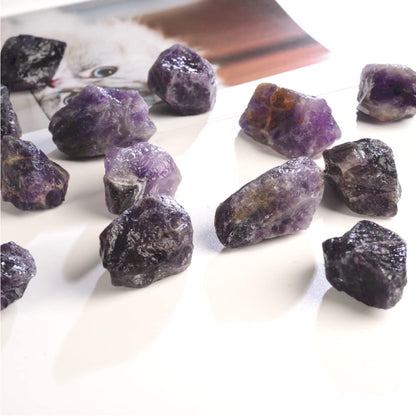 2PCS Natural Raw Stone Healing Crystals Bulk, Gemstones for Reiki, Meditation, Home Decor, Garden Fountain Rocks (Amethyst)