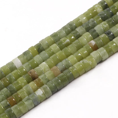 NITOPUPU 150Pcs 4×2mm Natural Taiwan Jade Spacer Stone Beads for Jewelry Making Supplies, Loose Semi Flat Round Gemstone Tube Beads for Bracelets DIY Crafts