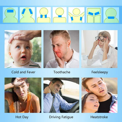 EASYEAH 16 Sheets Baby Cool Pads for Kids Fever Discomfort & Pain Relief, Cooling Relief Fever Reducer, Soothe Headache Pain, Pack of 16