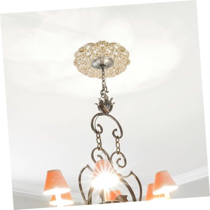GRIRIW Living Room Chandelier Ceiling Lamp Flower Ceiling Light Plastic Carving Decorative Medallion European Style Light Decoration Medallion