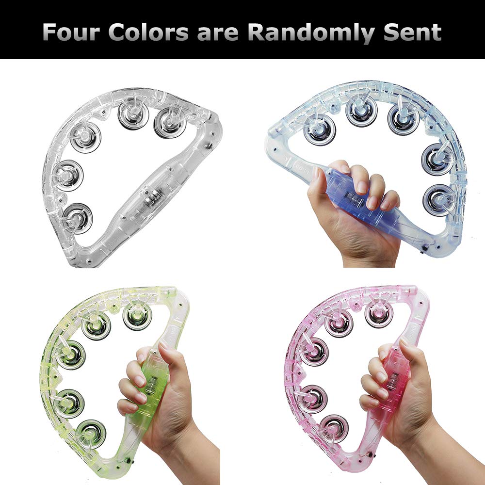 Aywewii LED Tambourine - Light Up Sensory Toys for Kids with Autism & Special Needs, Musical Instrument for Toddlers & Adults, Birthday Gifts for Boys & Girls, Glow in the Dark Party Favor