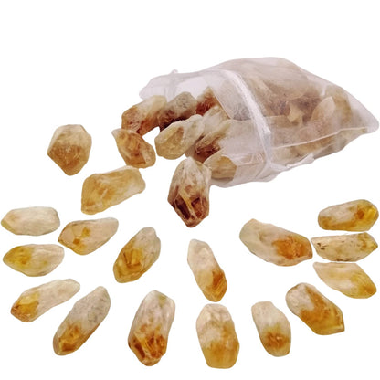 XMHOME Citrine Raw Crystal Point Rough Stone Natural Rock Blocks for Rolling Reiki Wicca 30-36 Pcs
