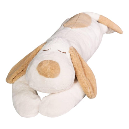 FIAEUGZKM Large Dog Plush Body Pillow, 45" Long Fluffy Dog Stuffed Animal for Girls, Soft Cuddly Stuffy Birthday Gift Home Decor Plushy Toy for Kids Teens Adults Girlfriends, White