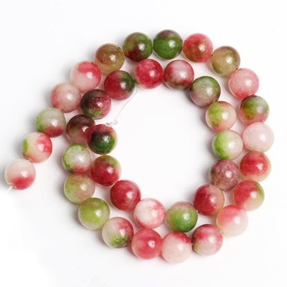 NITOPUPU 10mm 37pcs Watermelon Tourmaline Natural Stone Beads for Jewelry Making Supplies, Round Crystal Beads for Bracelets Necklace DIY Crafts
