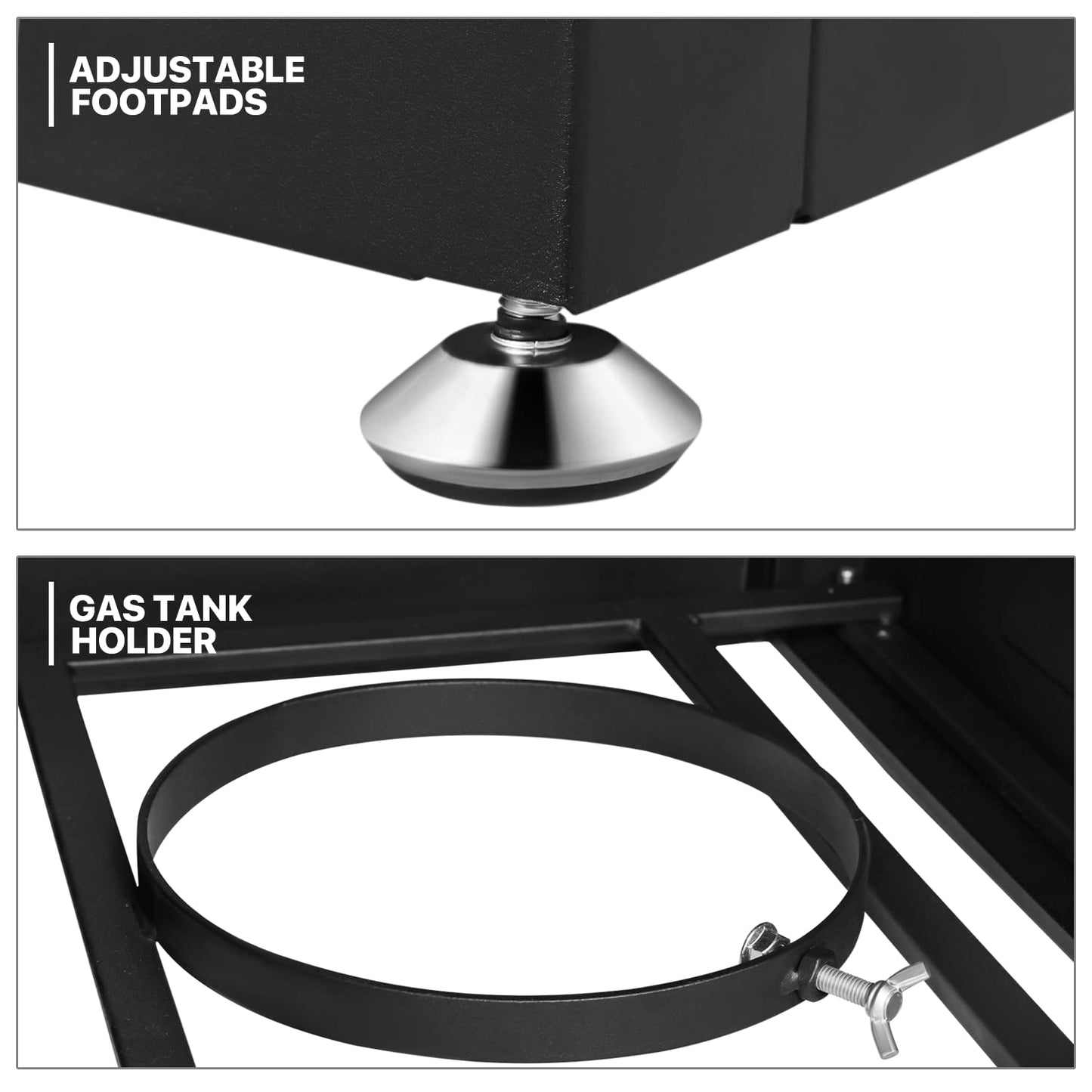 MoNiBloom 28 in Square Propane Fire Pits Table, 50000 BTU Outside Dinning Propane Outdoor Fire Pit Table Top with Lid, for Patio Deck Garden Backyard,Black