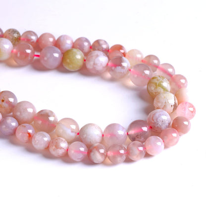 6MM 55PCS Natural Sakura Agate Gemstone Crystal Beads for Jewelry Making DIY Bracelet