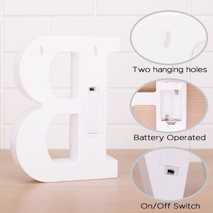 DyingSwan Small Led Marquee Letters, Light Up Letters, 8.58 Inch Led Letter Lights, Battery Powered Lighted Sign for Table, Party, Birthday, Christmas Decor (Letter B)