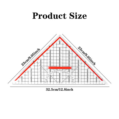 Multifunctional Triangular Ruler with Removable Handle and Transparent Design, Clear Measurement Markings,Protractor Geometry Stationery Tool for Architects Engineers Stud Precision Drafting