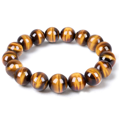 Enjoy Risingsun 12MM Tiger Eye Bracelet for men women,Release stress and fear,Courage And Confidence Bracelet, Handmade Natural Stone Crystal Bead jewelry Chakra Protection Bracelets (12MM)