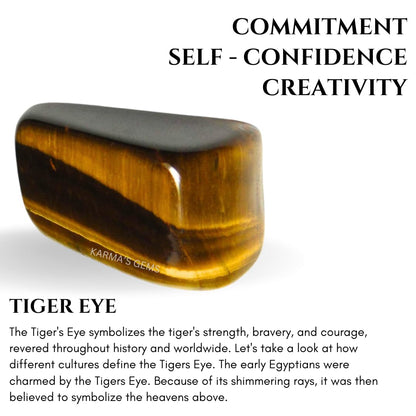 Karma Gems Tiger Eye Tumbled Stones Natural Crystal Kit for Reiki Healing Crystal Polished, Tumble Stones, Chakra Balancing, Reiki Gift, Home Decor (15-25 MM)