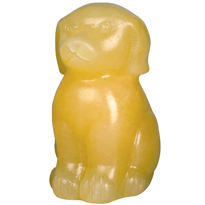 Ytbeoxk Hand-Carved Natural Yellow Jade Crystal Dog Sculpture for Spiritual Healing Energy Stone Feng Shui Wealth Protection Figurine Home Office Desk Decor Unique Gift for Pet Lovers Birthday.