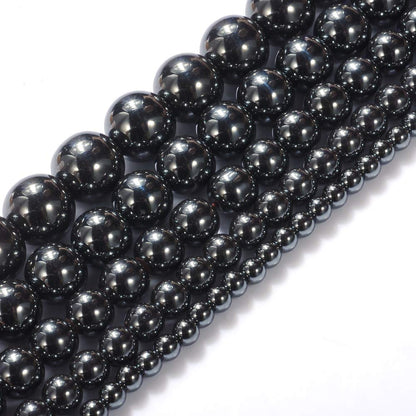 Natural Stone Beads 3mm Hematite Gemstone Round Loose Beads Crystal Energy Stone Healing Power for Jewelry Making DIY,1 Strand 15"