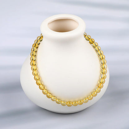 LPBeads Handmade Natural Gemstone Stretch Elastic 4mm Citrine Bracelet Healing Crystal Round Stone Beads Jewelry Gifts for Women Men