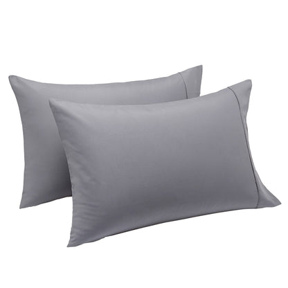 Amazon Basics Standard Pillowcases Set of 2 - Lightweight, Super Soft Easy Care Microfiber, Dark Gray, 30" L x 20" W, Pillows Not Included