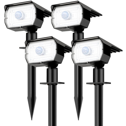 nipify Solar Lights Outdoor Waterproof, Motion Sensor Spot Lights- 4 Pack/56 LED/3 Modes Solar Powered Spotlights 2-in-1 Auto On/Off Landscape Lighting for Outside Yard Wall Garden, Cool White