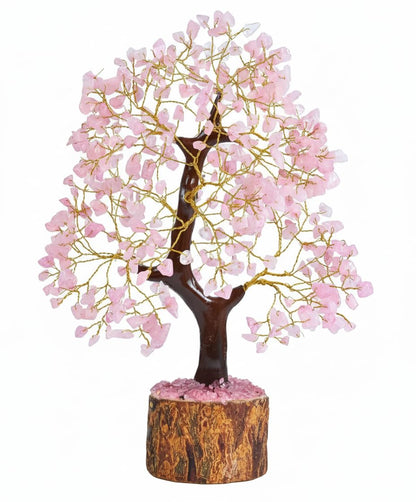 BOMBAY CRYSTALS EXPORT Rose Quartz Crystal Tree of Life – Handmade Healing Gemstone Money Tree for Positive Energy, Good Luck & Prosperity | Home & Office Decor | Gift for Women & Mom