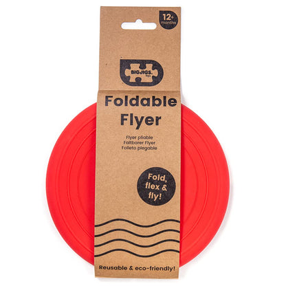 Bigjigs Toys Frisbee Flying Disc (Cherry Red) - Silicone Frisbee for Kids, Quality Flying Saucers, Beach Toys & Garden Toys, Holiday Toys for Toddlers
