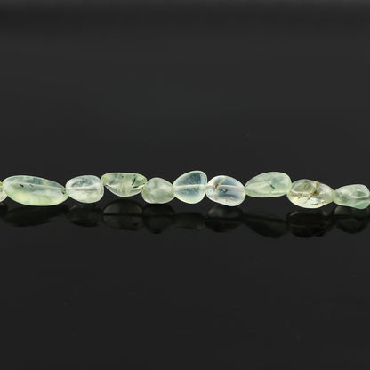 GemSymphony Prehnite Light Gemstone Tumble Bracelet – Hypoallergenic Gold Plated Chain, 7+1 Inch Adjustable, Spring Ring Clasp, Handmade Crystal Bracelet for Women, Natural Stone Healing Jewelry (Prehnite Light)