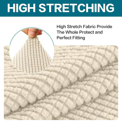 Turquoize 2 Piece Chair Covers for Living Room Armchair Cover Armchair Slipcovers with Arms Feature Thick Jacquard Fabric (Chair,Biscotti Beige)