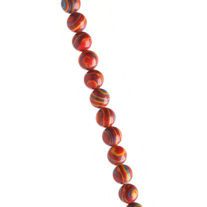 Filluck Natural Stone Beads Red Malachite 8mm Polished Round Smooth Gemstone Beads for Jewelry Making 15 Inch(Red Malachite,8mm)