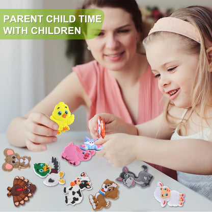 YUJUN 12PCS Fridge Magnets for Kids,Cute Vivid Farm Animals Refrigerator Magnets Toys for Fridge Baby Educational Present Full Back Magnetic Toddler Magnets
