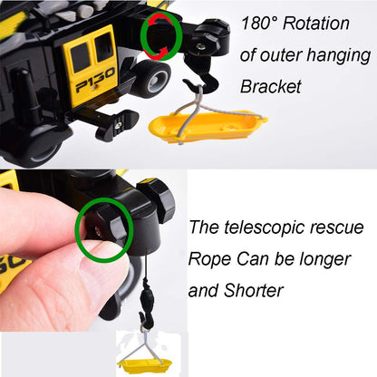 OMGTOY Military Helicopter, Airforce Airplane Toy with Hanging Basket Lights and Sounds for Kids(Black)