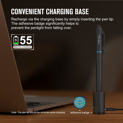 OLIGHT O'Pen Glow EDC Pen Light, 120 Lumens Rechargeable Pen Flashlight with Green Beam, Portable Writing Pen for Presentation, Office, Inspection, Outdoor Use, Professional Gift(Black)
