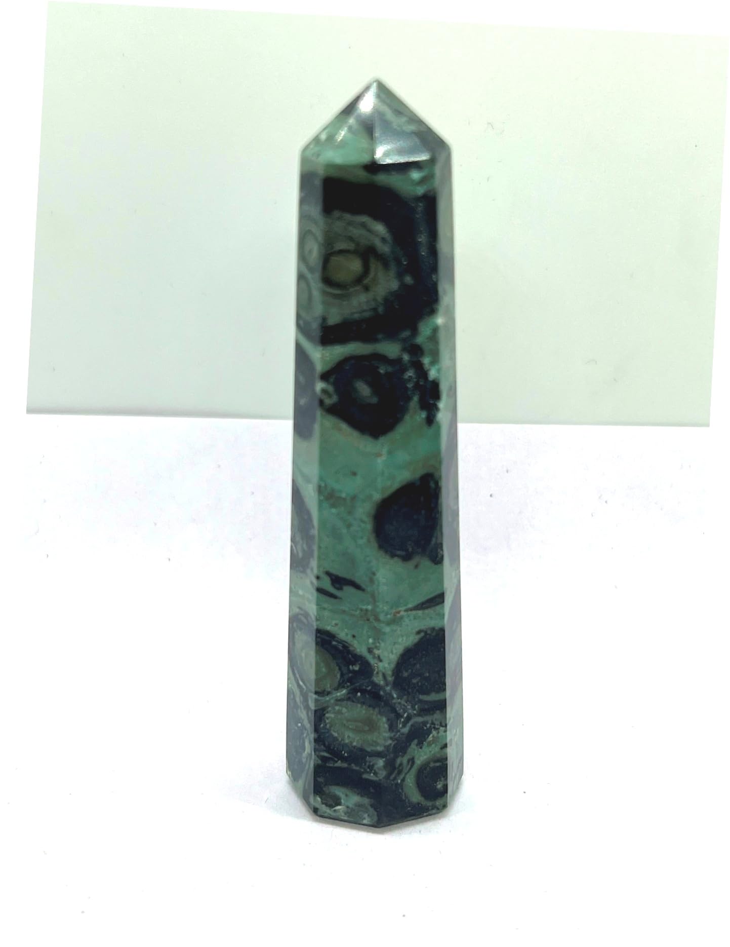 WholesaleGemShop 3 Inch (70 mm) Gemstones Kambaba Jasper Obelisk Tower Jumbo Facet Aura Rock Crystal Natural Polished Earth Wand Spirit