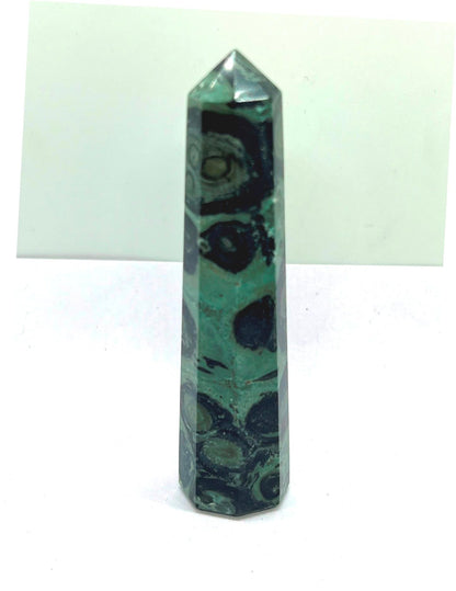 WholesaleGemShop 3 Inch (70 mm) Gemstones Kambaba Jasper Obelisk Tower Jumbo Facet Aura Rock Crystal Natural Polished Earth Wand Spirit