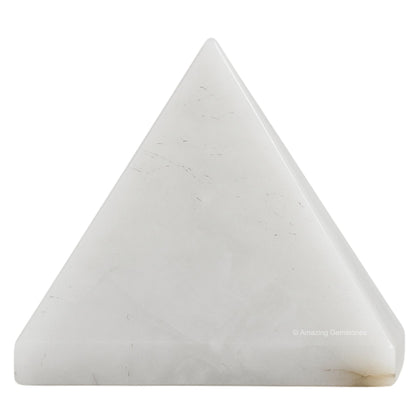 Amazing Gemstone Snow Quartz Pyramid Crystal Healing Stones - 1.5" Great Pyramid Figurine of Natural Stone Pyramid for Meditation, Reiki, Chakra Balancing and Crystal Pyramids Grid