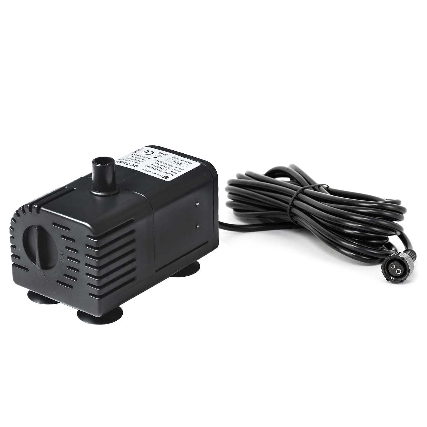 ECO-WORTHY 216 GPH Solar Powered Water Fountain Pump Upgraded Dry-run Protection Brushless Submersible Pump 12V-24V DC with 16.4ft(5M) Power Cord, 7.8 ft High Lift，2Nozzles for Pond, Aquarium