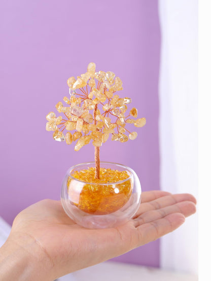 PESOENTH Citrine Crystal Tree of Life Gifts for Women Mom Birthday,Citrine Stone Tree Gem Tree for Positive Energy Good Luck Spiritual Home Room Decor Gifts