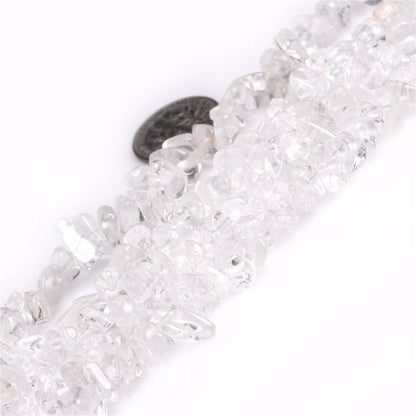 HAAMIIQII 5-8mm Natural White Clear Crystal Rock Quartz Chips Beads Irregular Chip Stones Loose Gemstone Beads for Jewelry Making Strand 30 Inch
