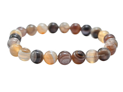 Amazing Gemstone Crystal Bracelet for Women Men's Gifts - Protection Healing Crystal Bracelet - 8mm Gemstone Beaded Stretchable Bracelet Pulseras Para Hombres Mujer Stocking Stuffers Mothers Day Gift (Botswana Agate)