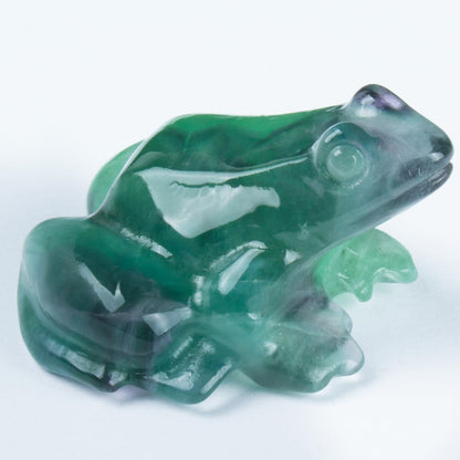 QLRSUXN 2 Inch Fluorite Frog Crystal Figurine,Frog Gifts Healing Crystal Decor，Frog Garden Statue Stone Energy Gemstones, in Bedroom Office Christmas Meditation Gifts Aquarium Decoration