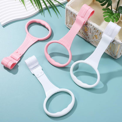 Beavorty Baby Pull up Rings 4 Pcs Plastic Hanging Rings for Playpen and Crib Toddler Walking Assistant and Standing Support Toy for Early Development