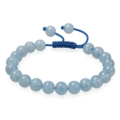 Amazing Gemstone Aquamarine Bracelet for Women Men's Gifts - Protection Healing Crystal Bracelet - 8mm Gemstone Beaded Adjustable Bracelet Pulseras Para Hombres Mujer Stocking Stuffers